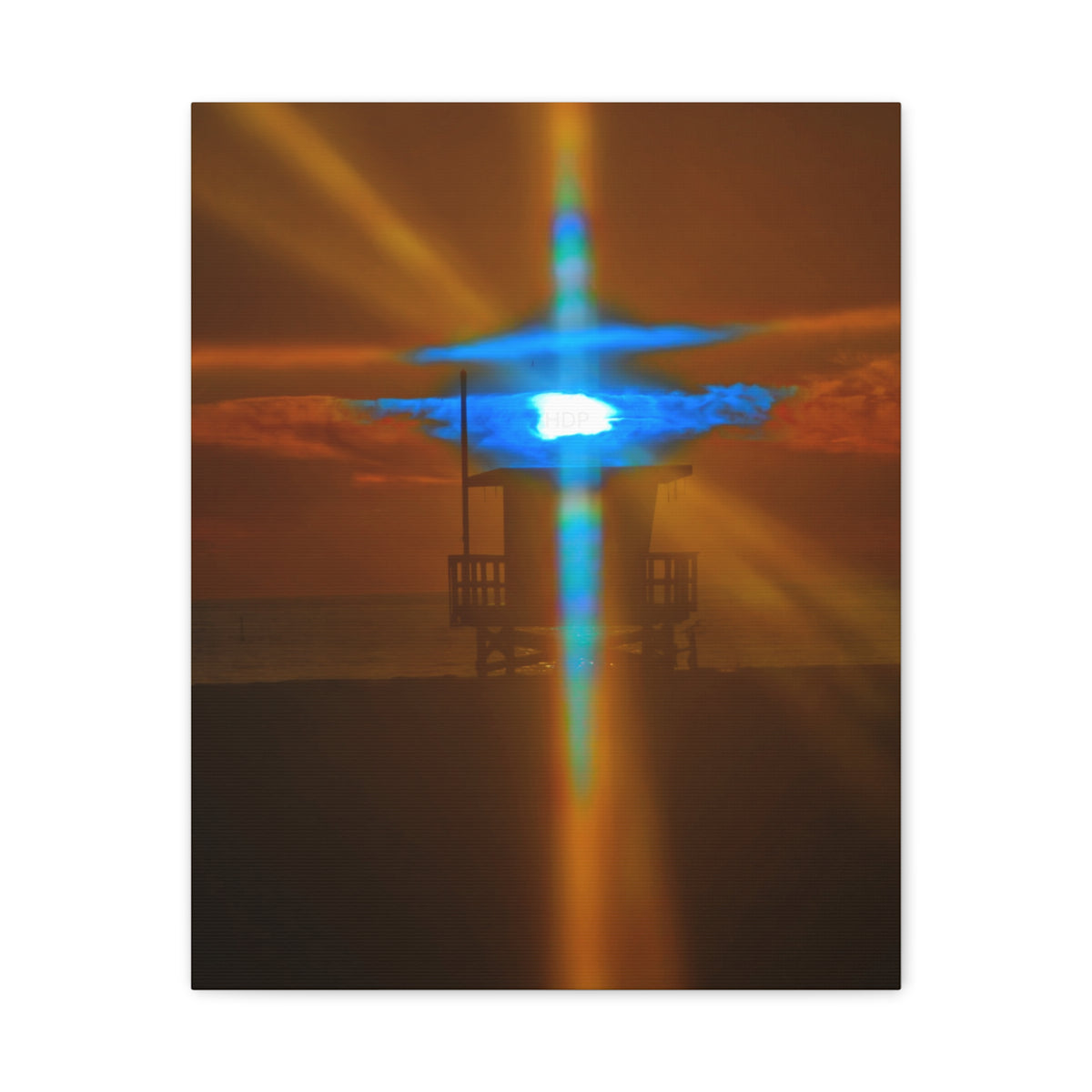 Rare Blue Prism Flash Cross  Coastal Sunset Canvas Print