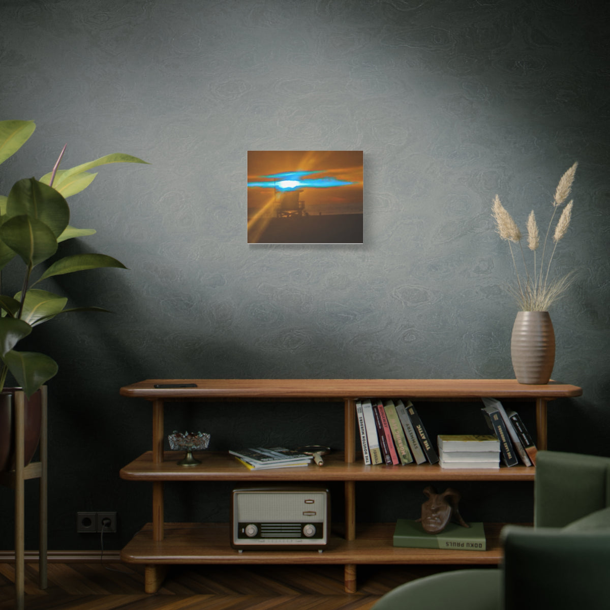 Rare Blue Flash Beach Sunset Canvas Print