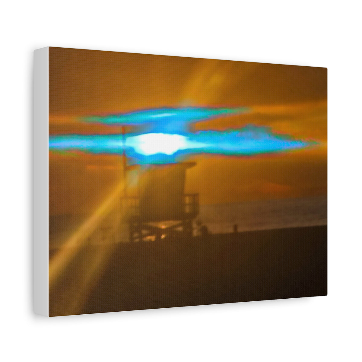 Rare Blue Flash Beach Sunset Canvas Print