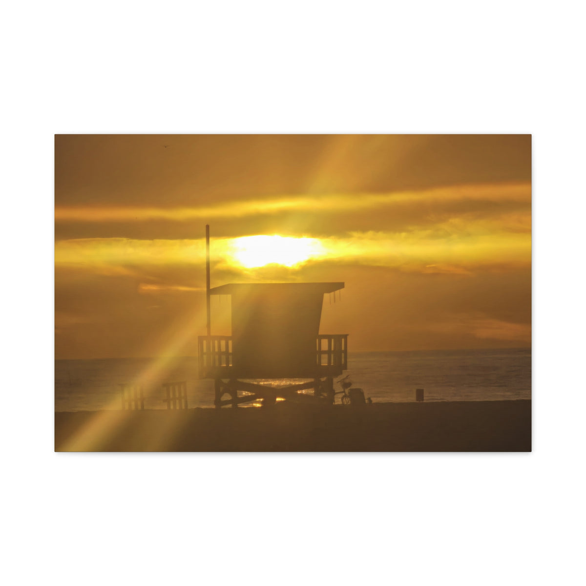 Ocean View and Lifeguard Tower Canvas Print