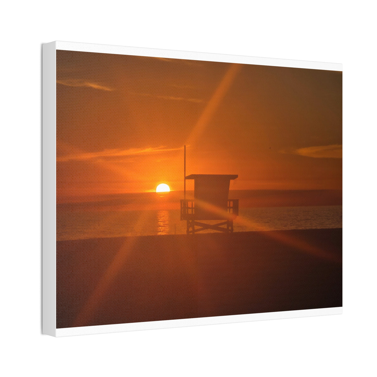 Sunset Lifeguard Tower Canvas Print