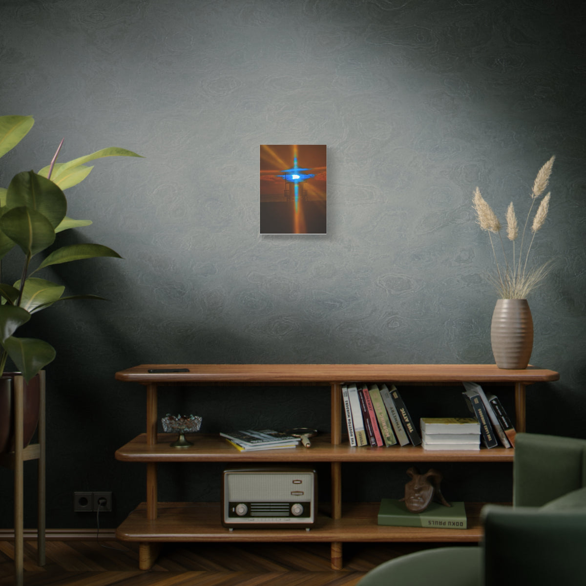 Rare Blue Prism Flash Cross  Coastal Sunset Canvas Print