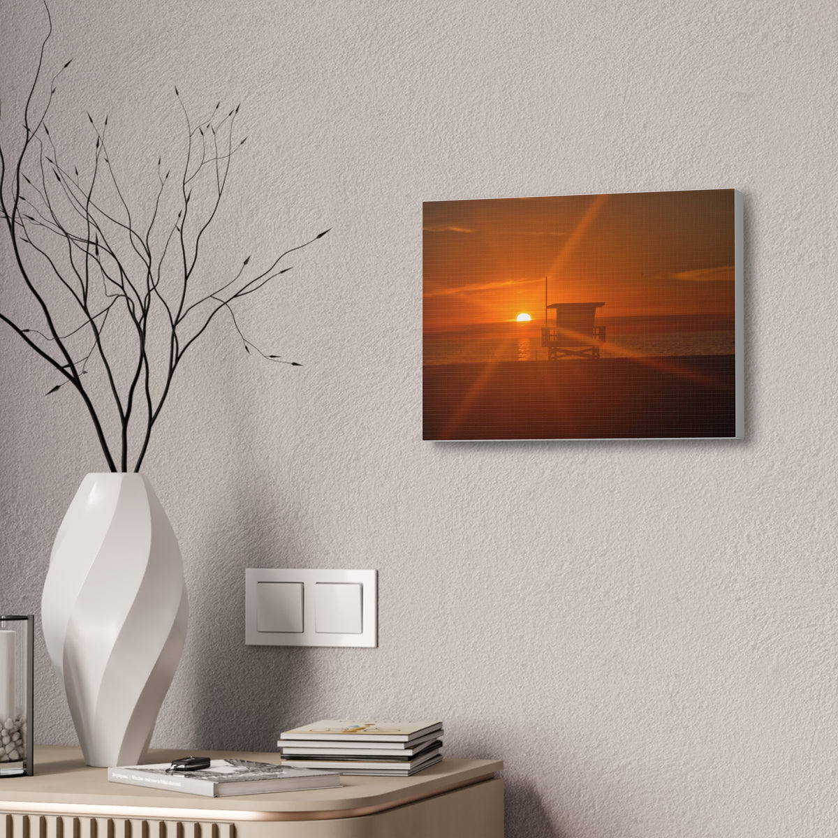 Sunset Lifeguard Tower Canvas Print