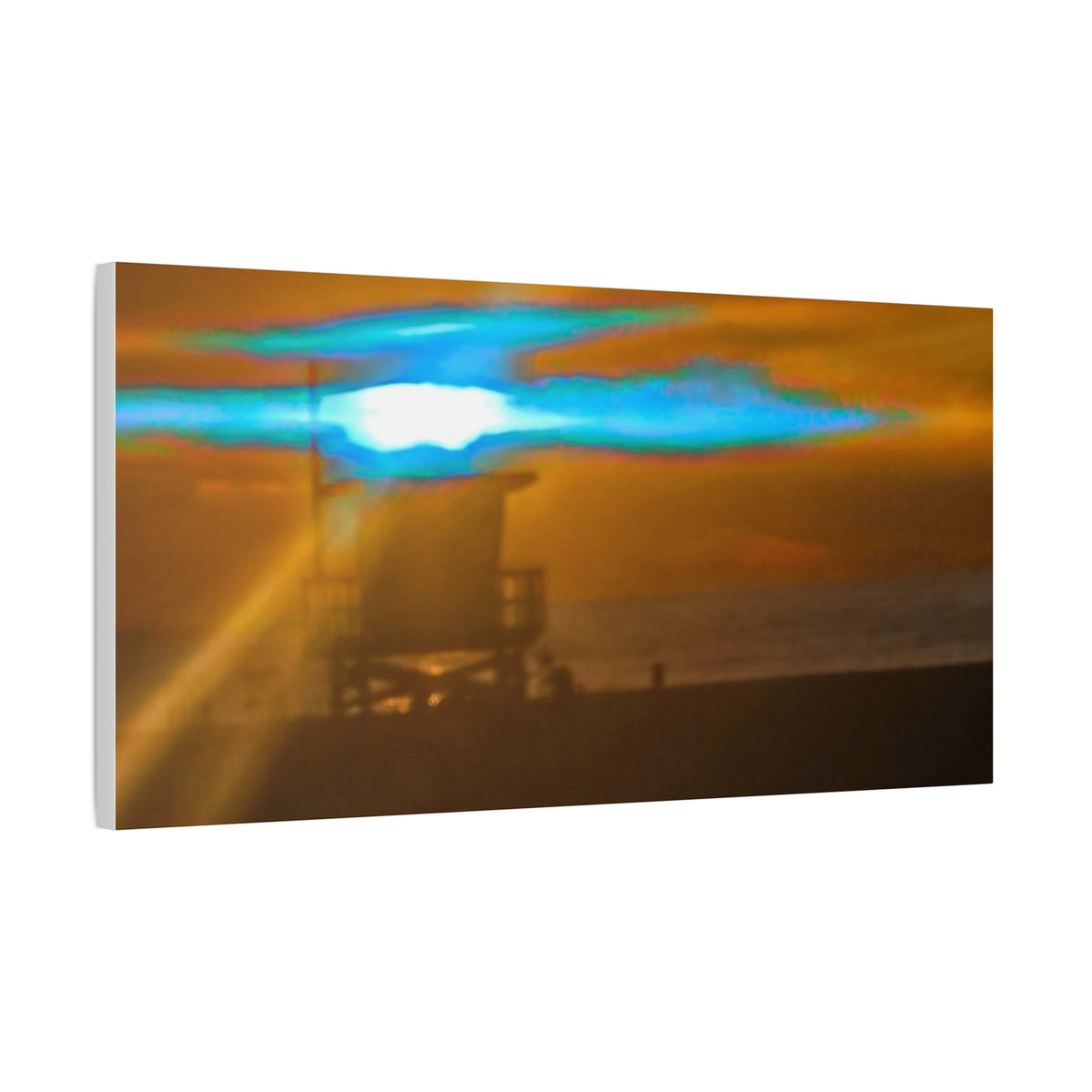 Rare Blue Flash Across the Ocean Canvas Print
