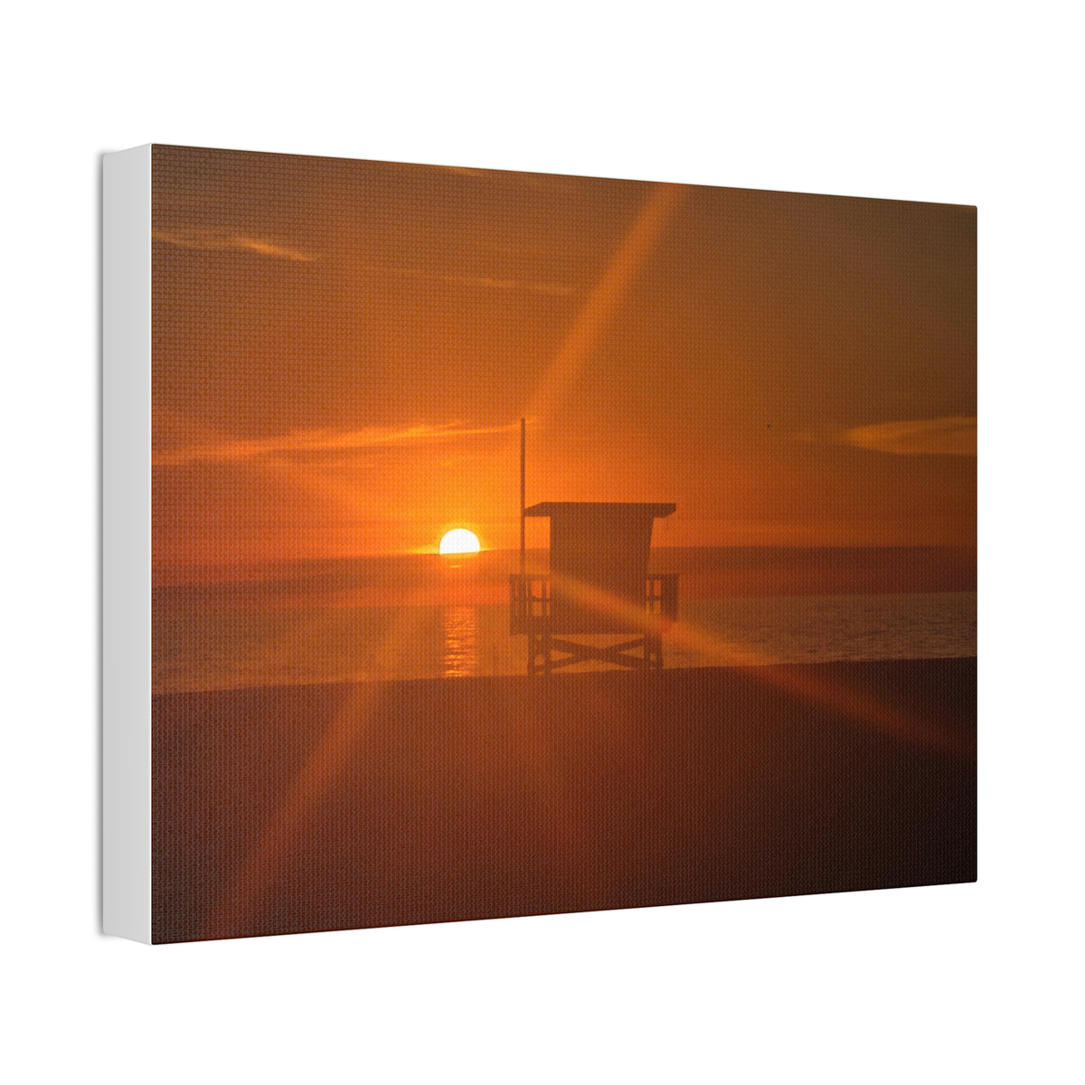 Sunset Lifeguard Tower Canvas Print