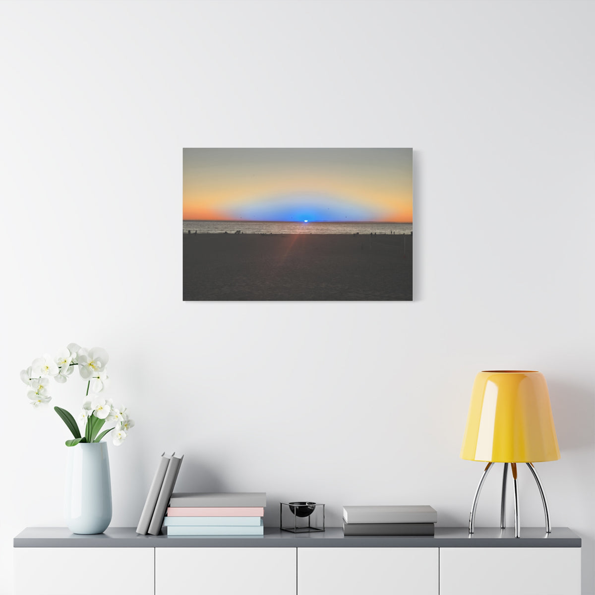 Rare Blue Flash Gallery Sunset Canvas Print