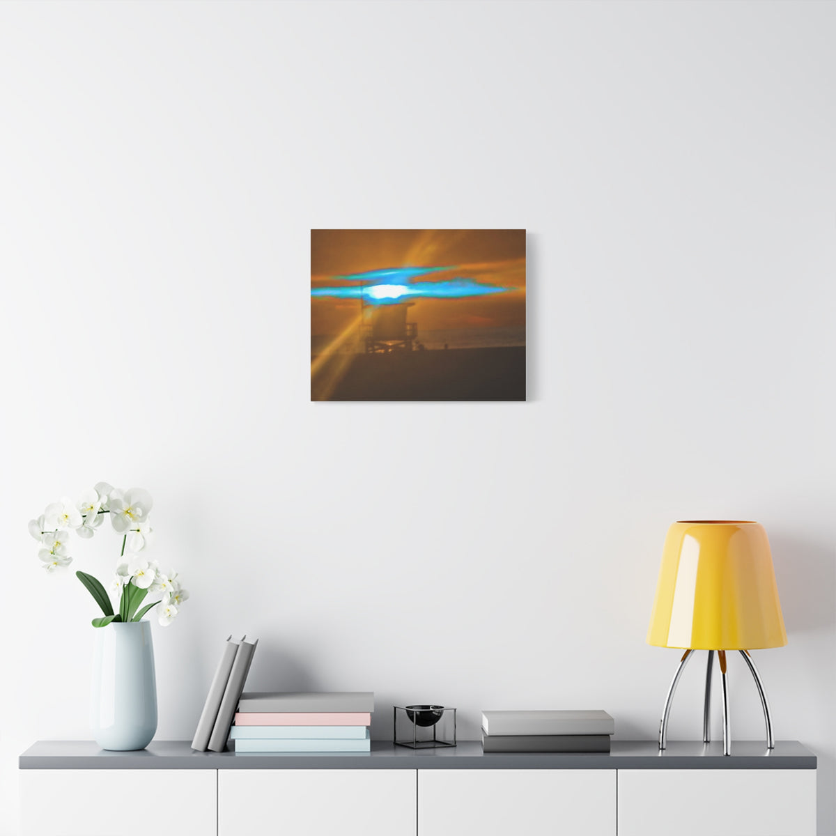 Rare Blue Flash Beach Sunset Canvas Print