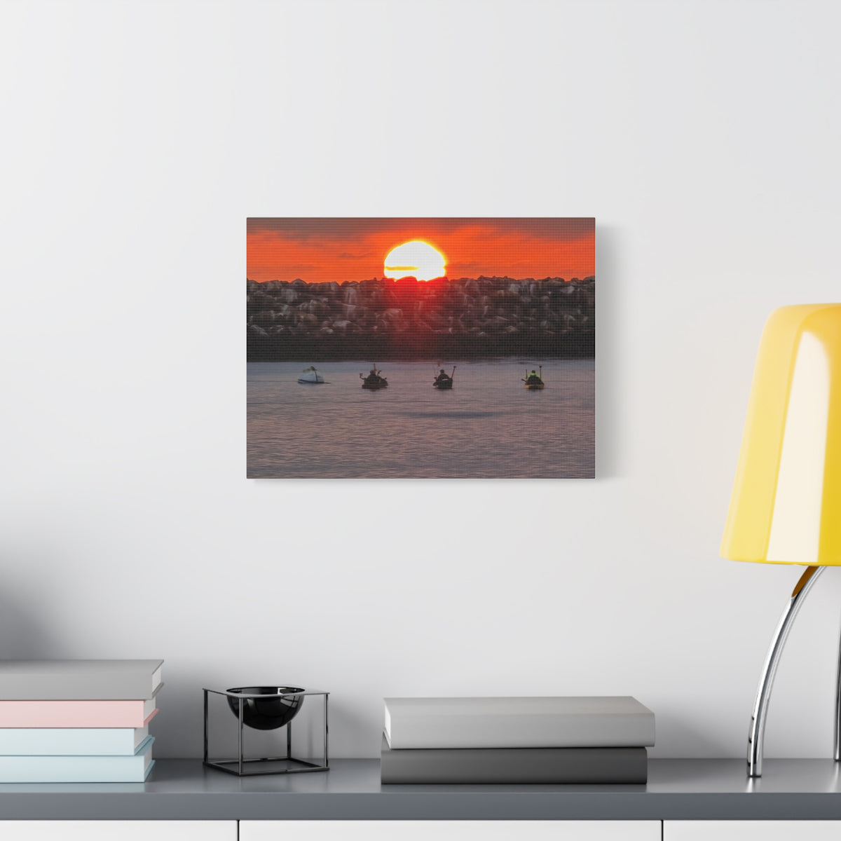Kayak Sunset in the Harbor Canvas Print