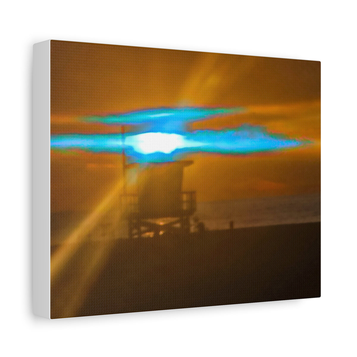 Rare Blue Flash Beach Sunset Canvas Print