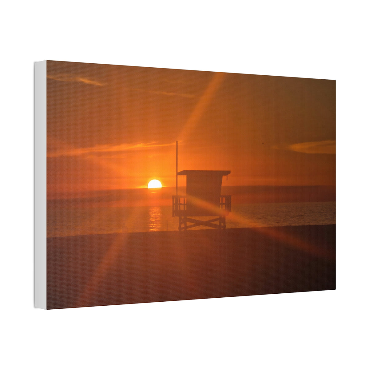 Sunset Lifeguard Tower Canvas Print