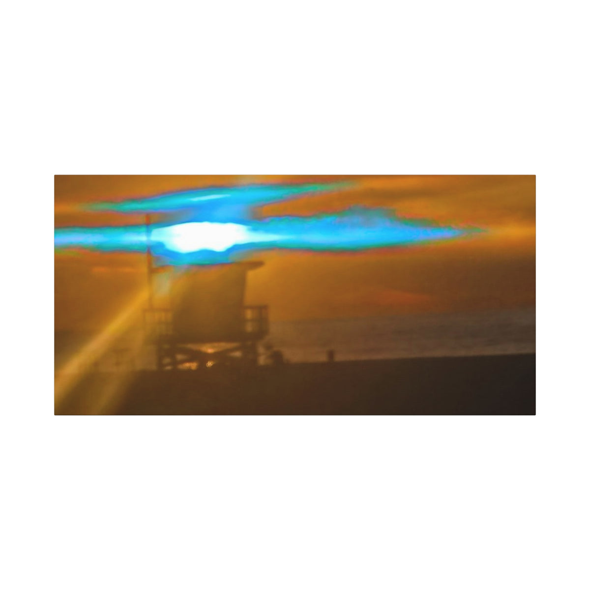Rare Blue Flash Across the Ocean Canvas Print