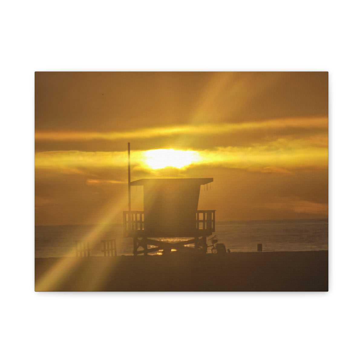 Ocean View and Lifeguard Tower Canvas Print