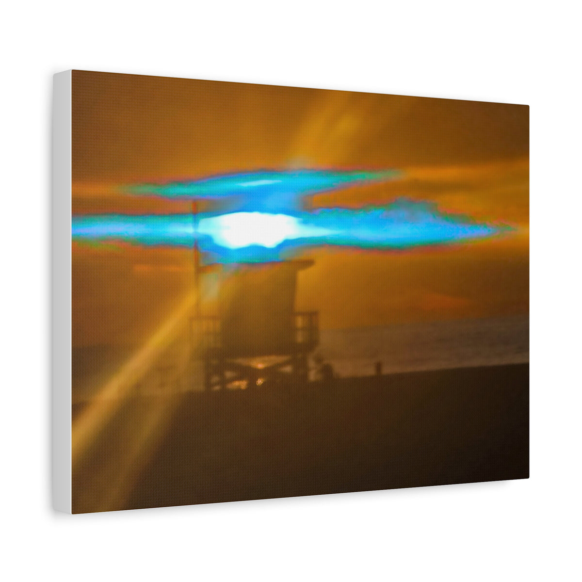 Rare Blue Flash Beach Sunset Canvas Print