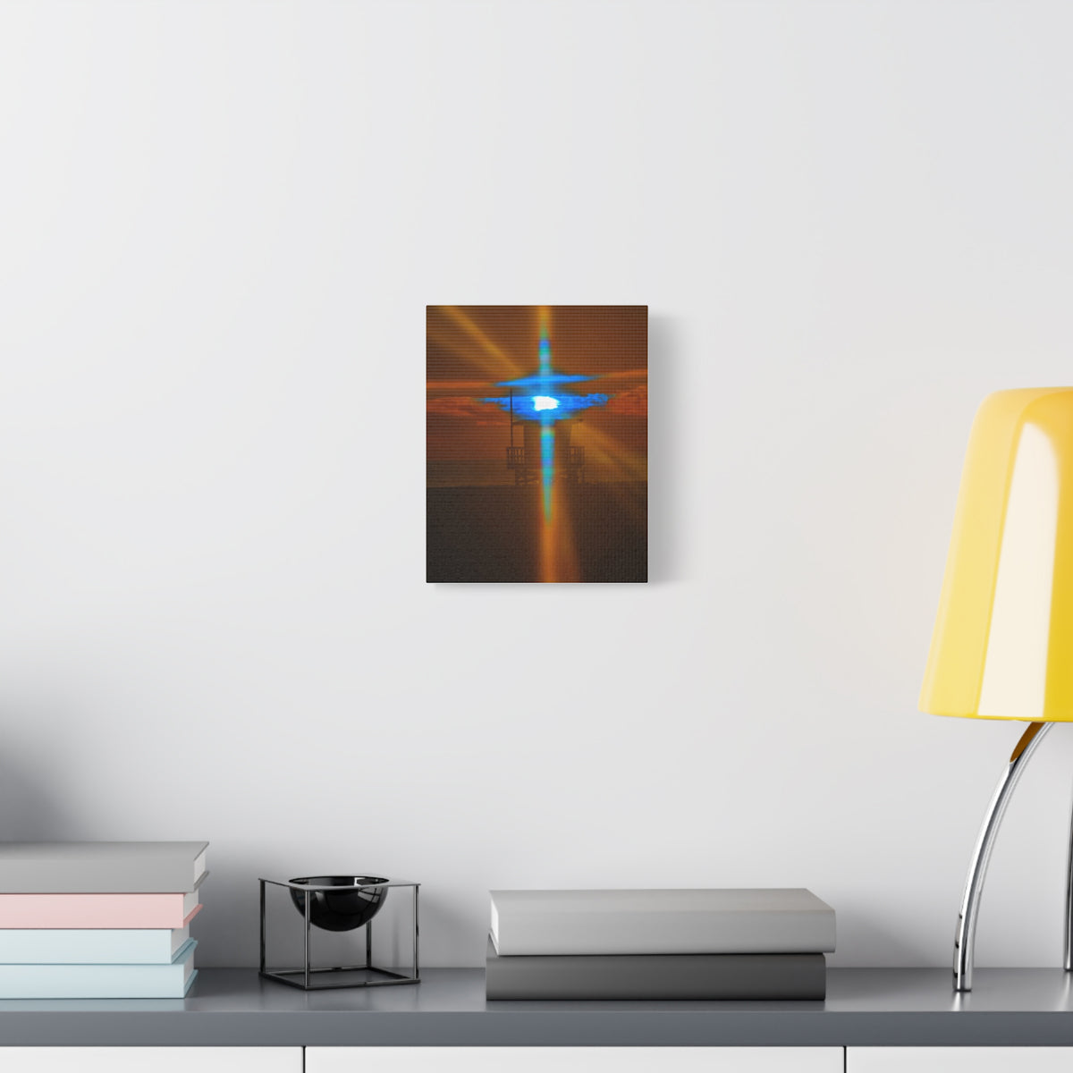 Rare Blue Prism Flash Cross  Coastal Sunset Canvas Print