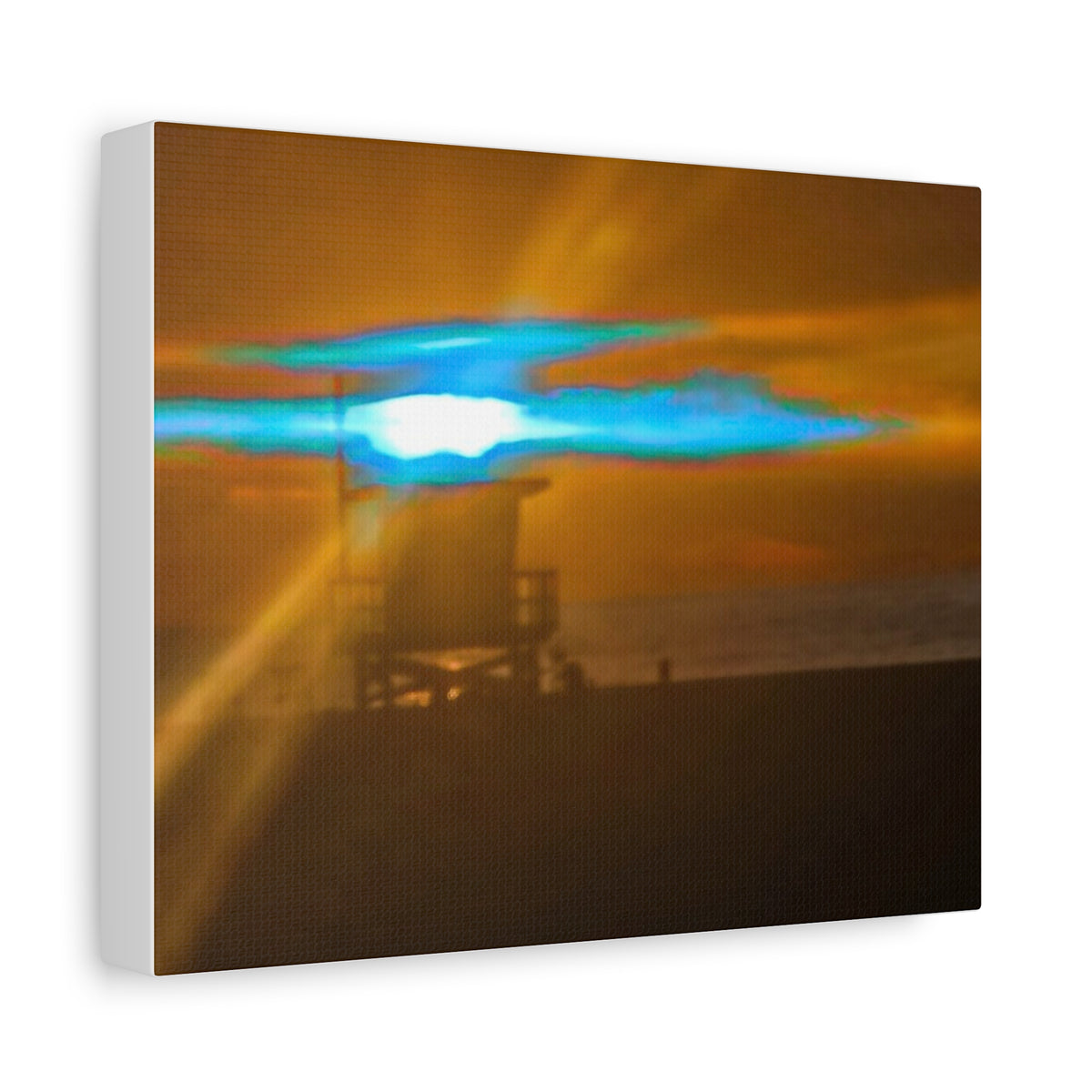Rare Blue Flash Across the Ocean Canvas Print