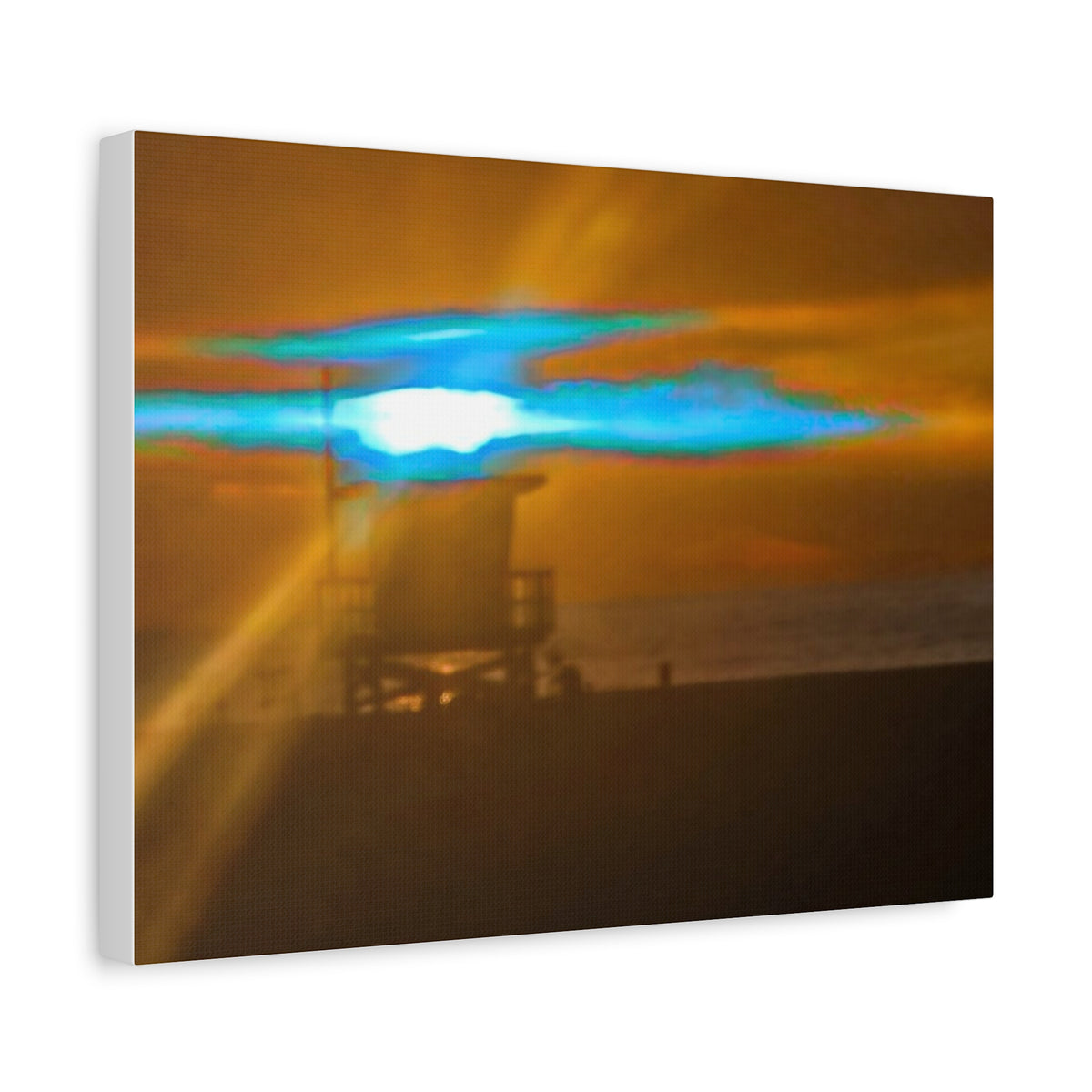 Rare Blue Flash Across the Ocean Canvas Print