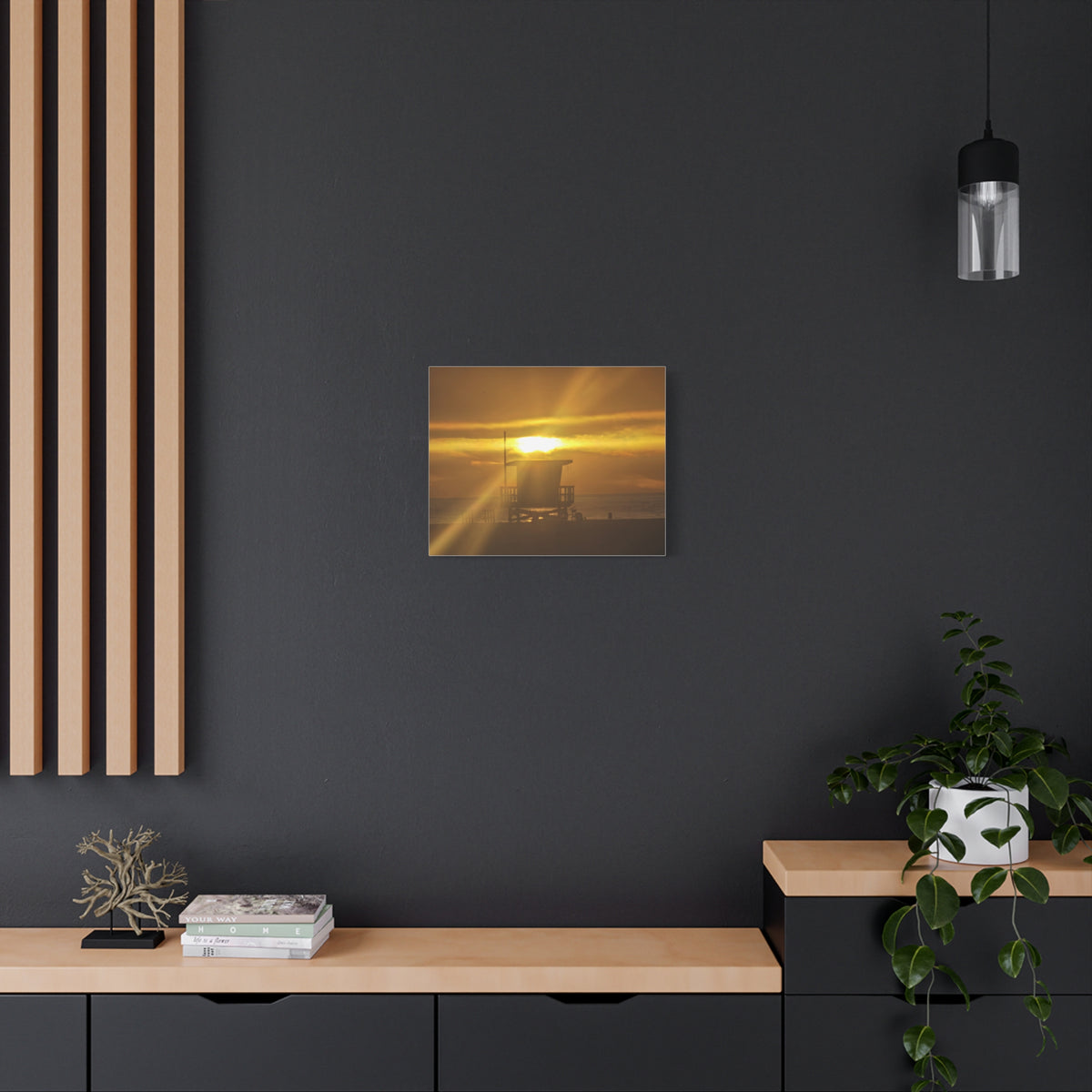 Ocean View and Lifeguard Tower Canvas Print