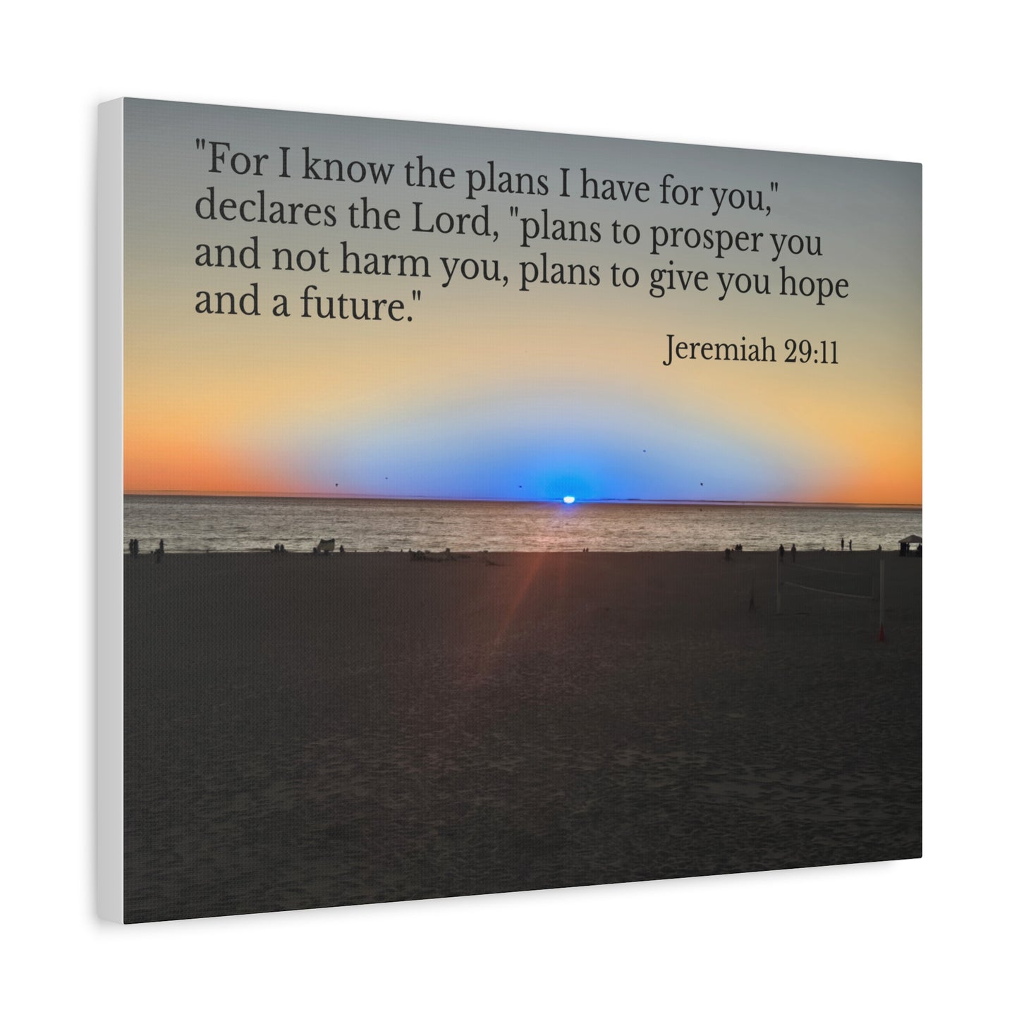 Jeremiah 29:11 – Hope & Future Coastal Sunset Canvas Print