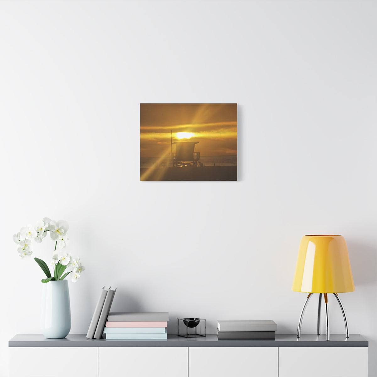 Ocean View and Lifeguard Tower Canvas Print