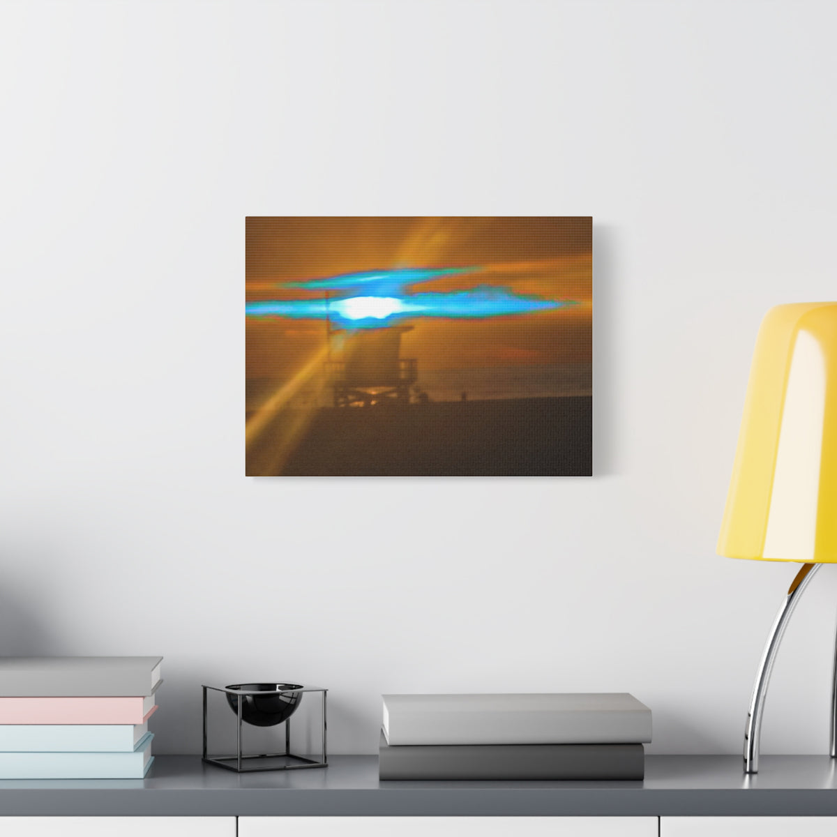 Rare Blue Flash Beach Sunset Canvas Print