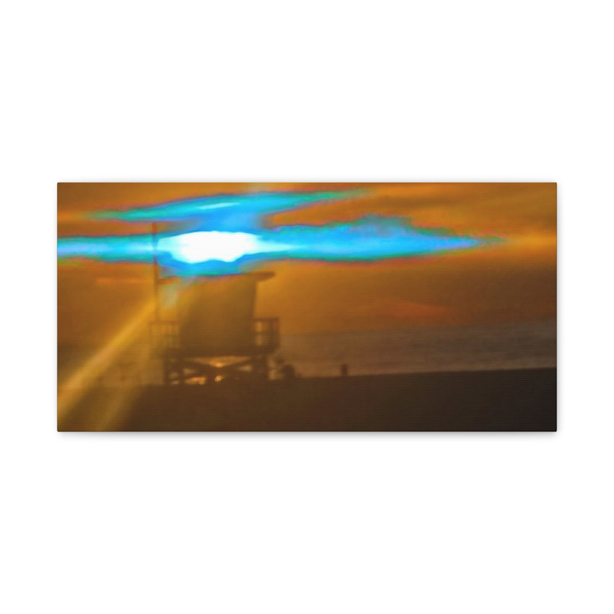 Rare Blue Flash Across the Ocean Canvas Print