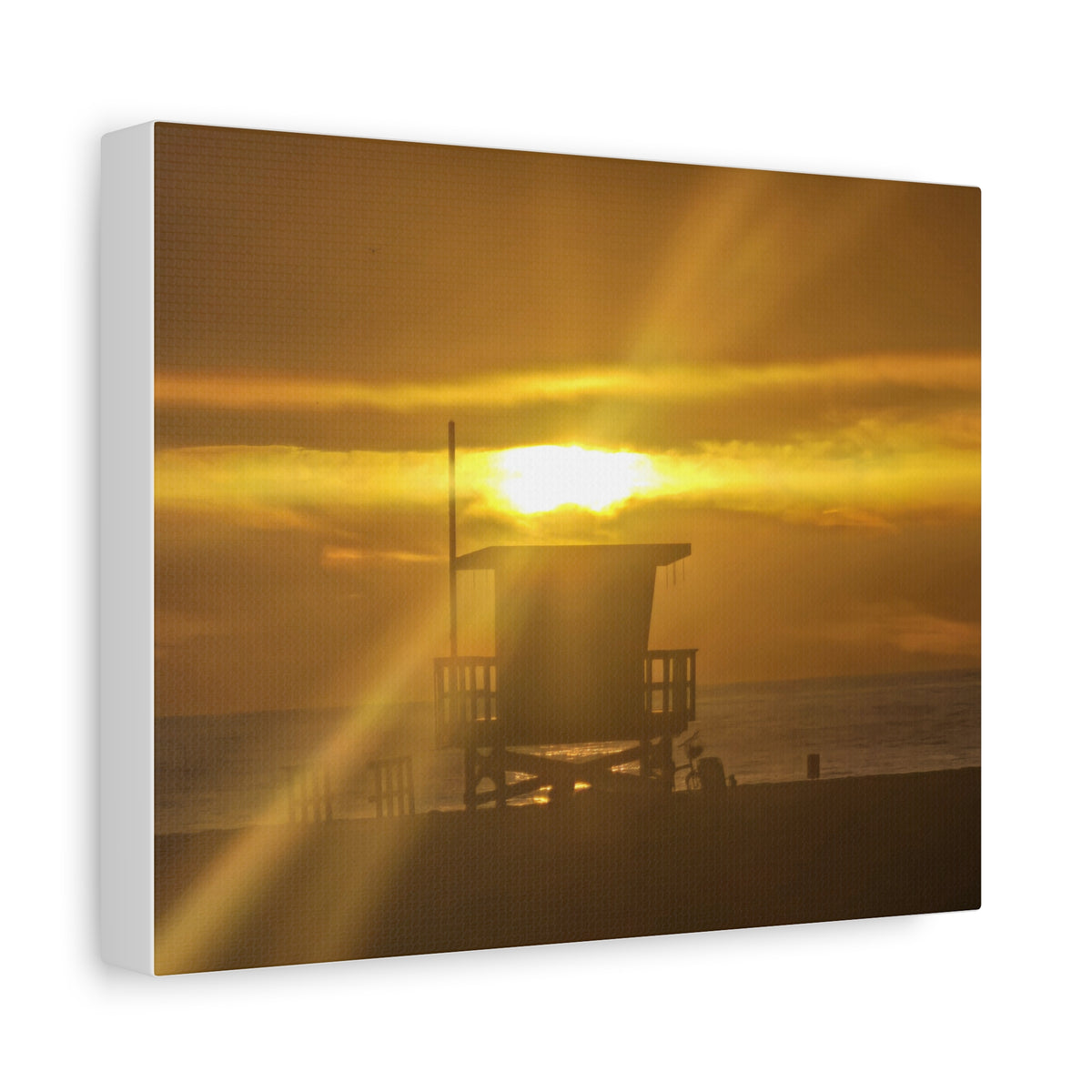 Ocean View and Lifeguard Tower Canvas Print