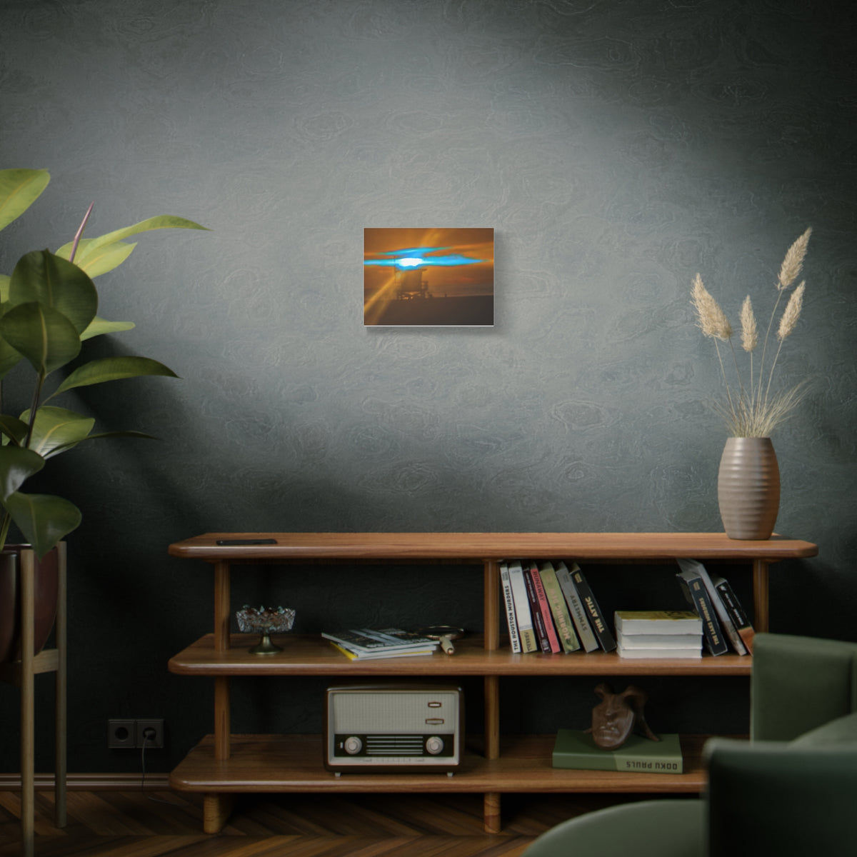 Rare Blue Flash Beach Sunset Canvas Print