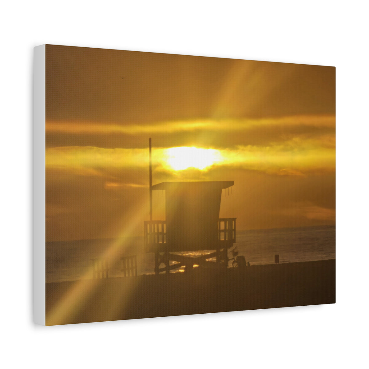 Ocean View and Lifeguard Tower Canvas Print