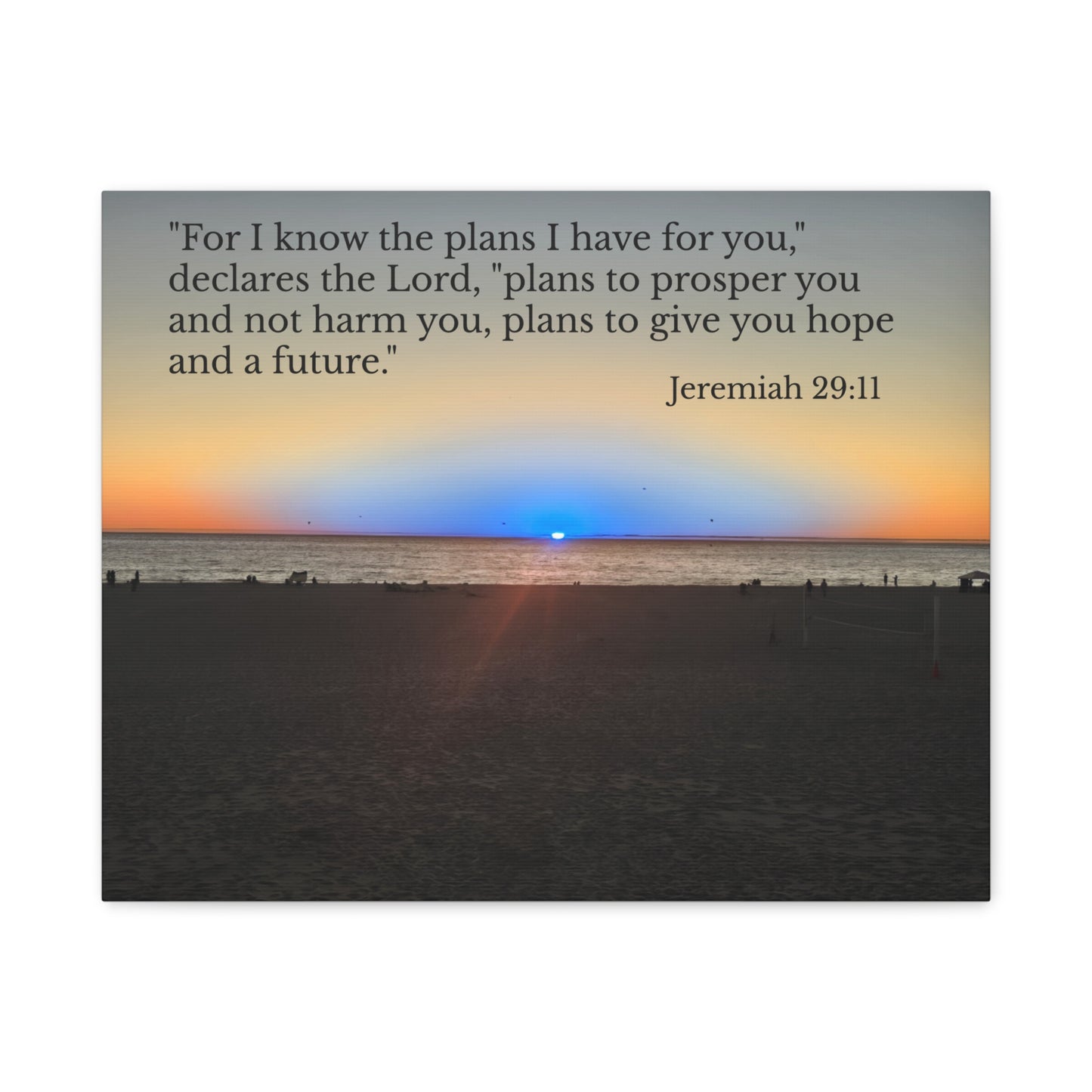 Jeremiah 29:11 – Hope & Future Coastal Sunset Canvas Print