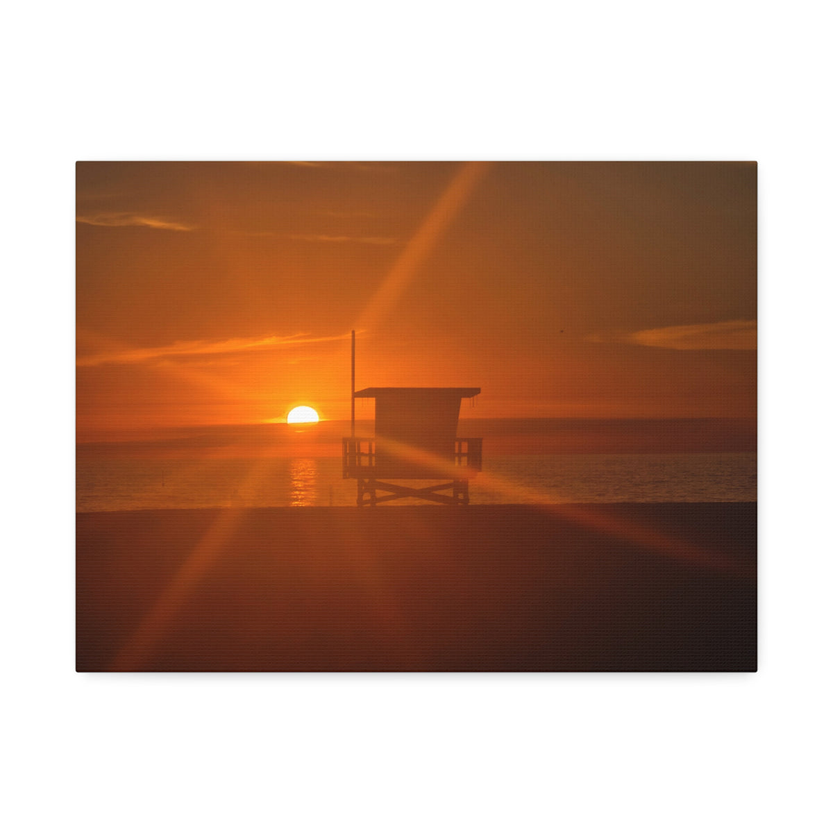 Sunset Lifeguard Tower Canvas Print