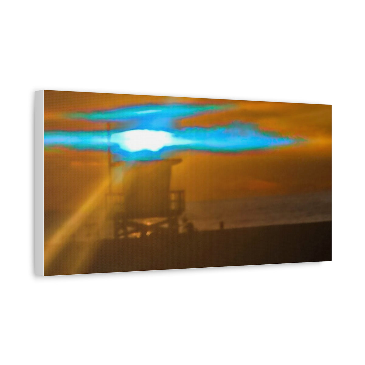 Rare Blue Flash Across the Ocean Canvas Print