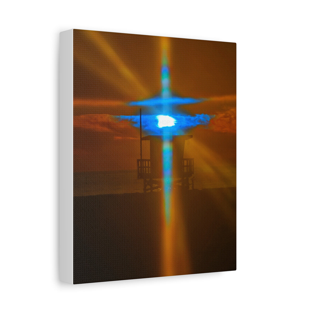 Rare Blue Prism Flash Cross  Coastal Sunset Canvas Print