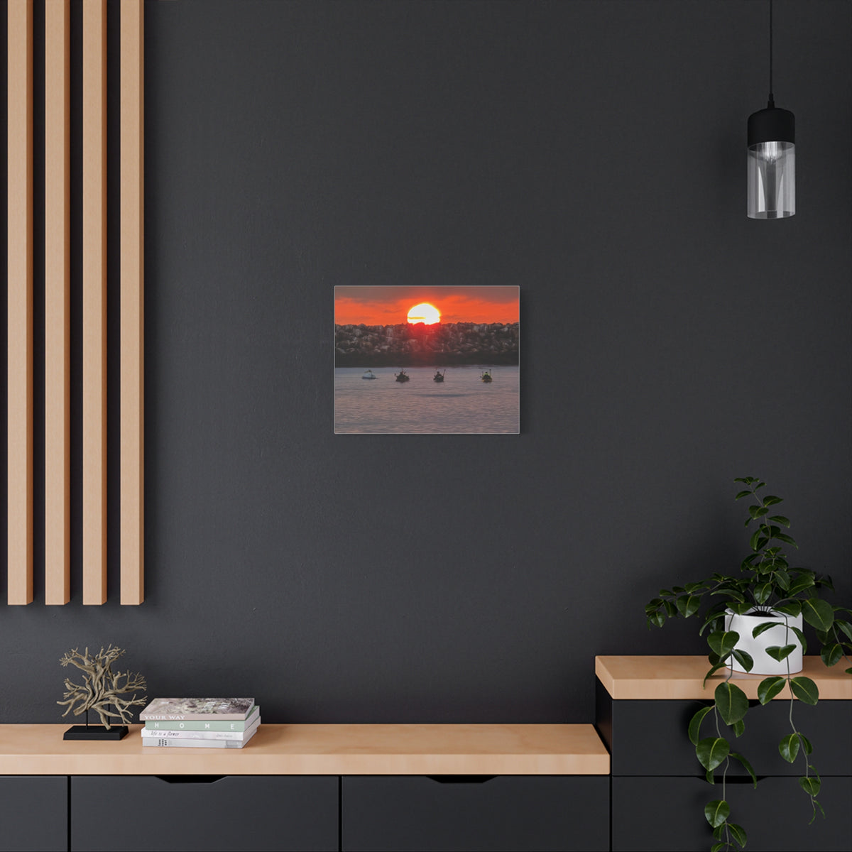 Kayak Sunset in the Harbor Canvas Print