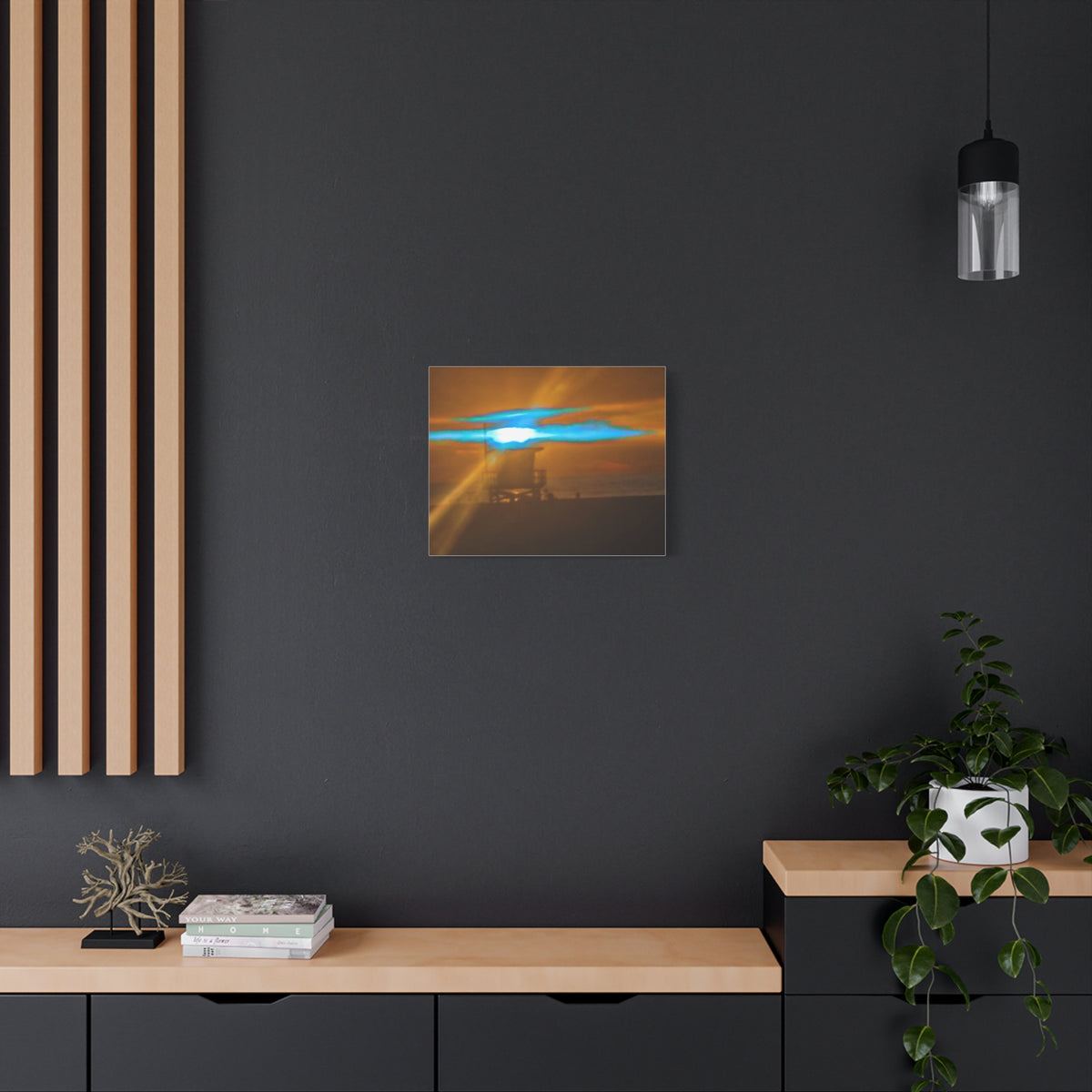 Rare Blue Flash Beach Sunset Canvas Print
