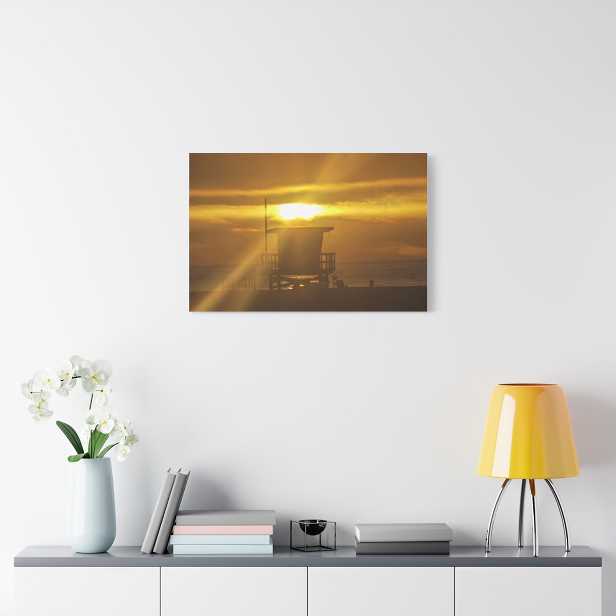 Ocean View and Lifeguard Tower Canvas Print