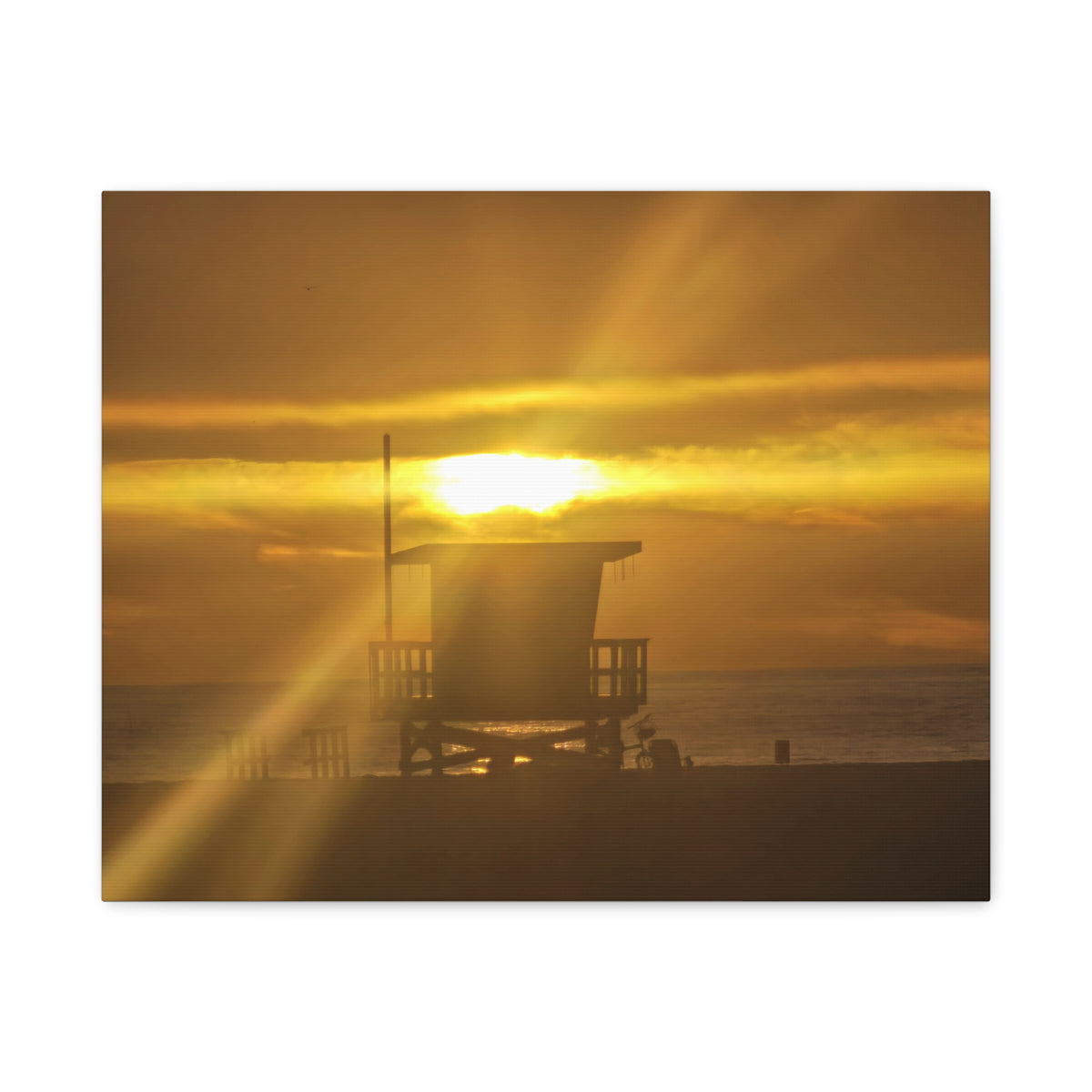 Ocean View and Lifeguard Tower Canvas Print