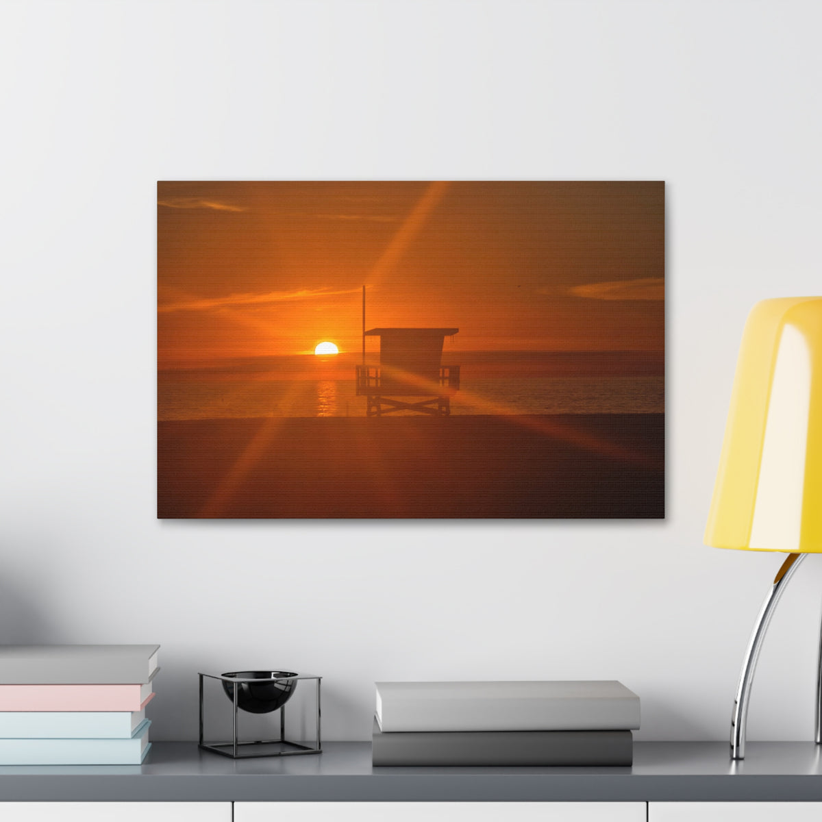 Sunset Lifeguard Tower Canvas Print