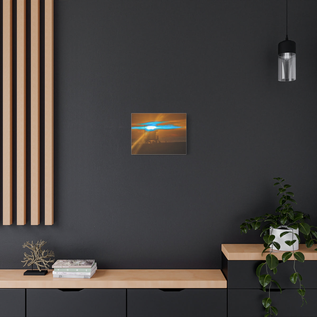 Rare Blue Flash Beach Sunset Canvas Print