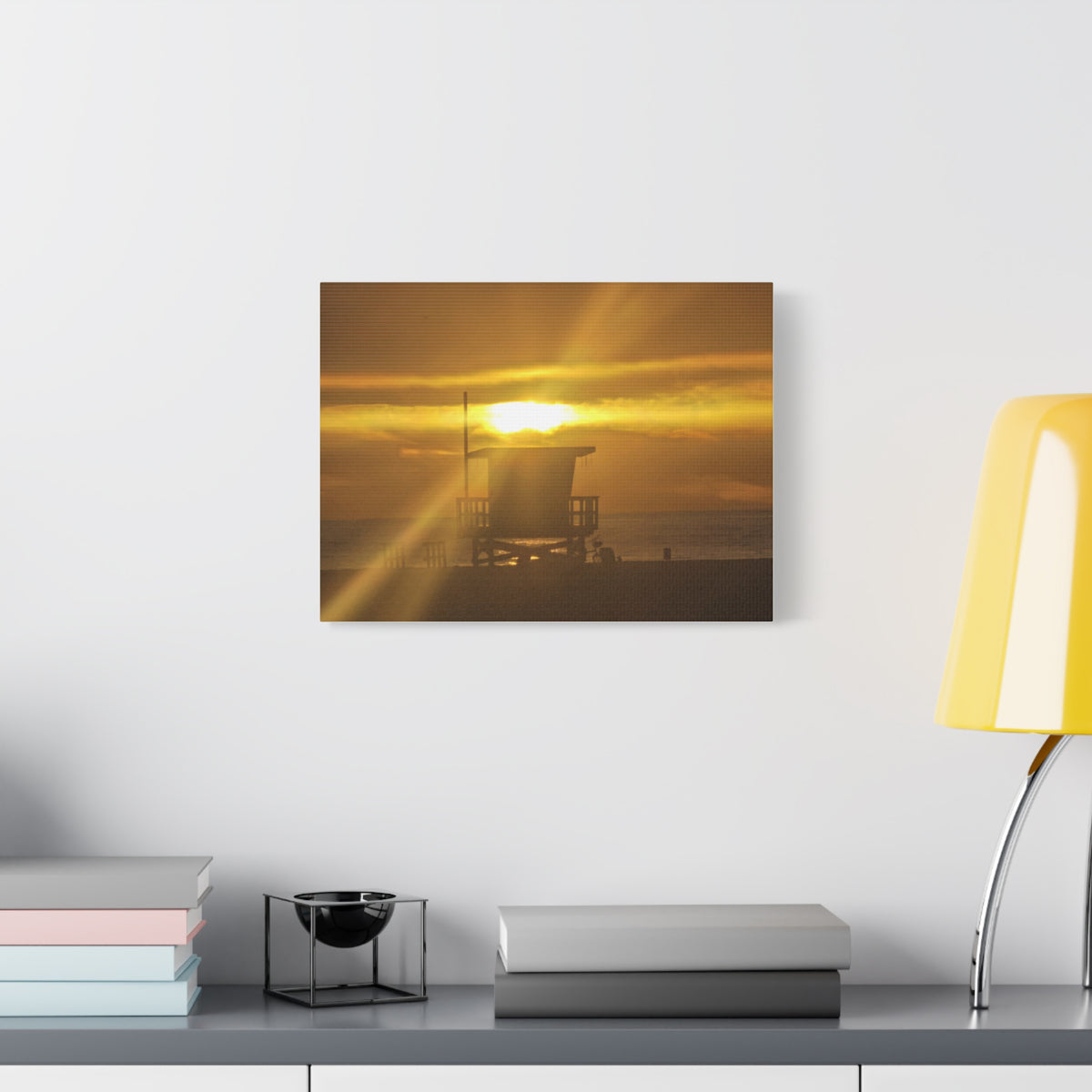 Ocean View and Lifeguard Tower Canvas Print
