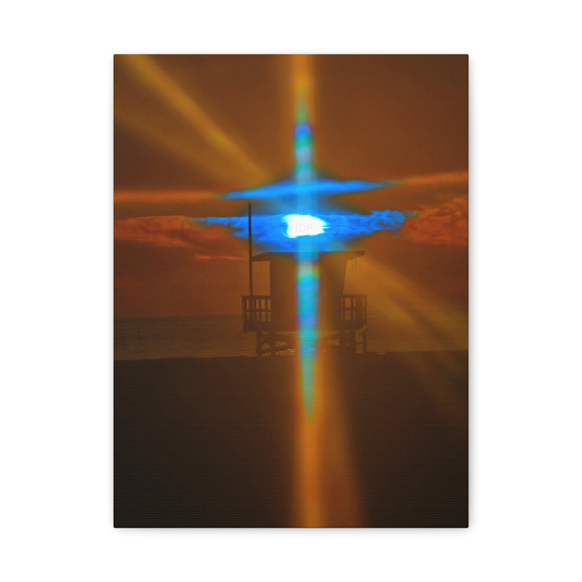 Rare Blue Prism Flash Cross  Coastal Sunset Canvas Print