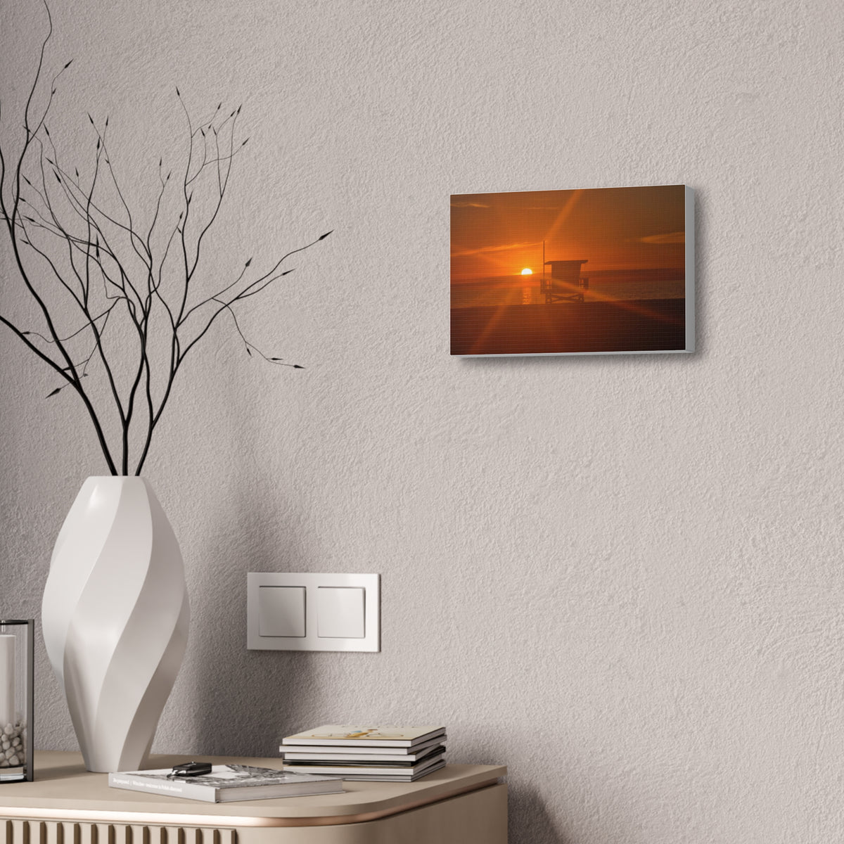 Sunset Lifeguard Tower Canvas Print