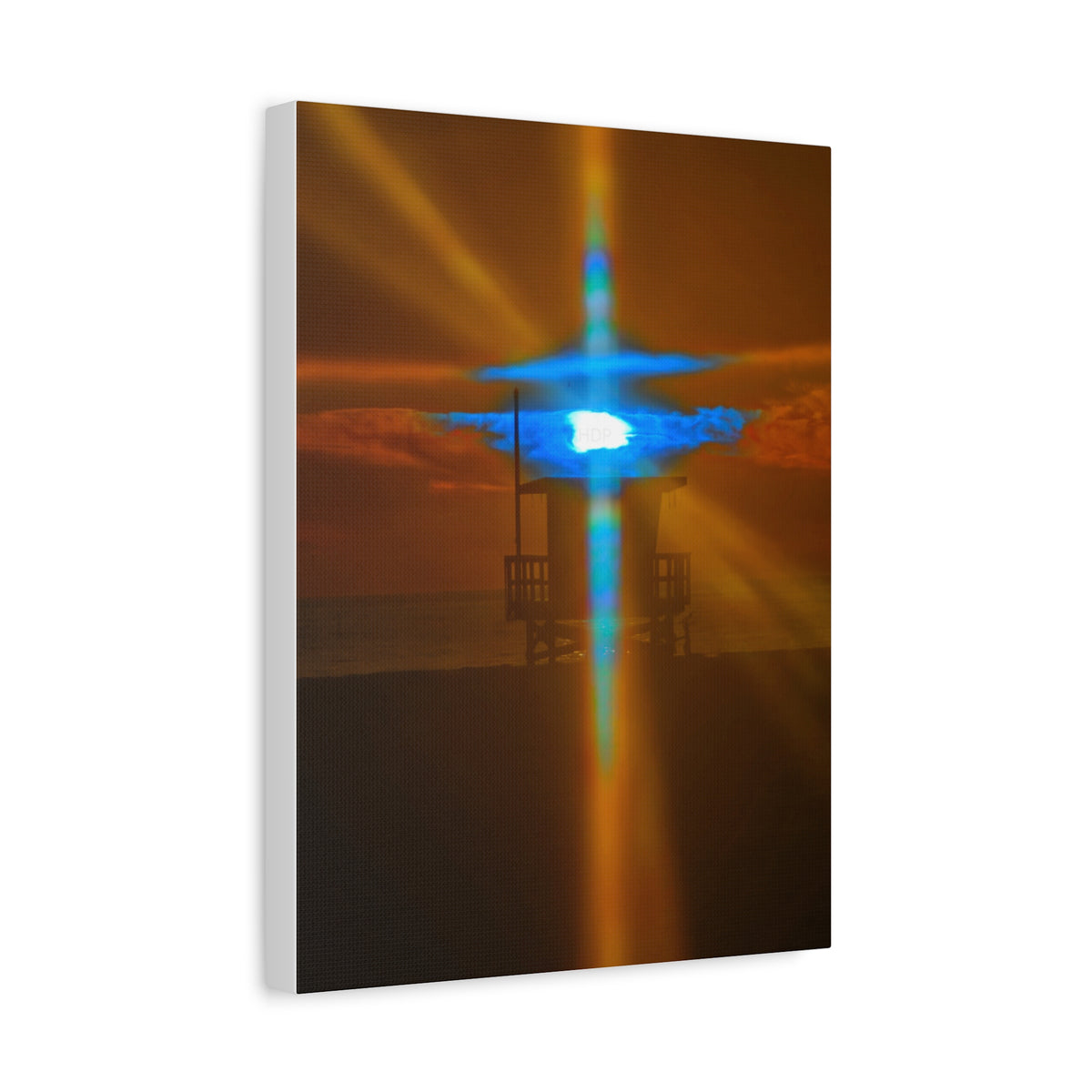 Rare Blue Prism Flash Cross  Coastal Sunset Canvas Print
