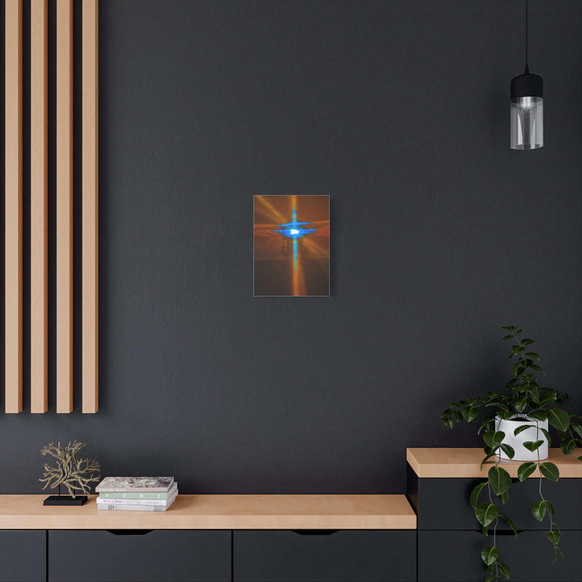 Rare Blue Prism Flash Cross  Coastal Sunset Canvas Print