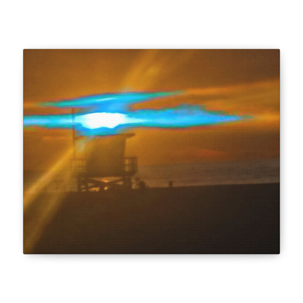 Rare Blue Flash Across the Ocean Canvas Print
