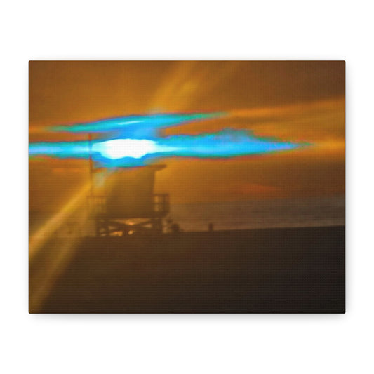 Rare Blue Flash Across the Ocean Canvas Print