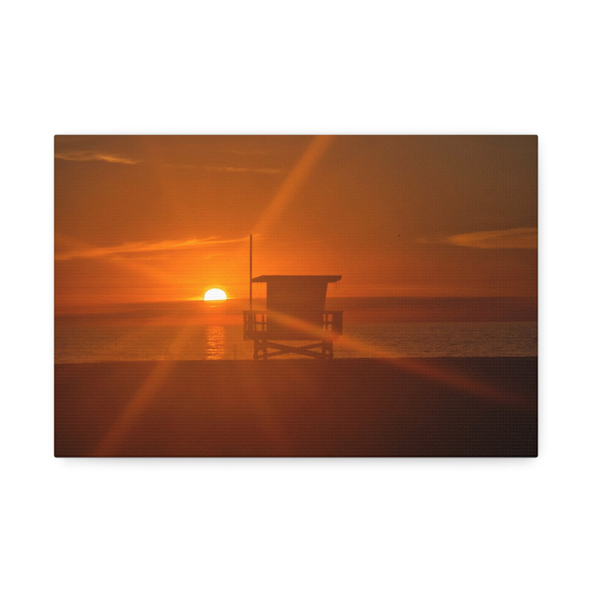 Sunset Lifeguard Tower Canvas Print