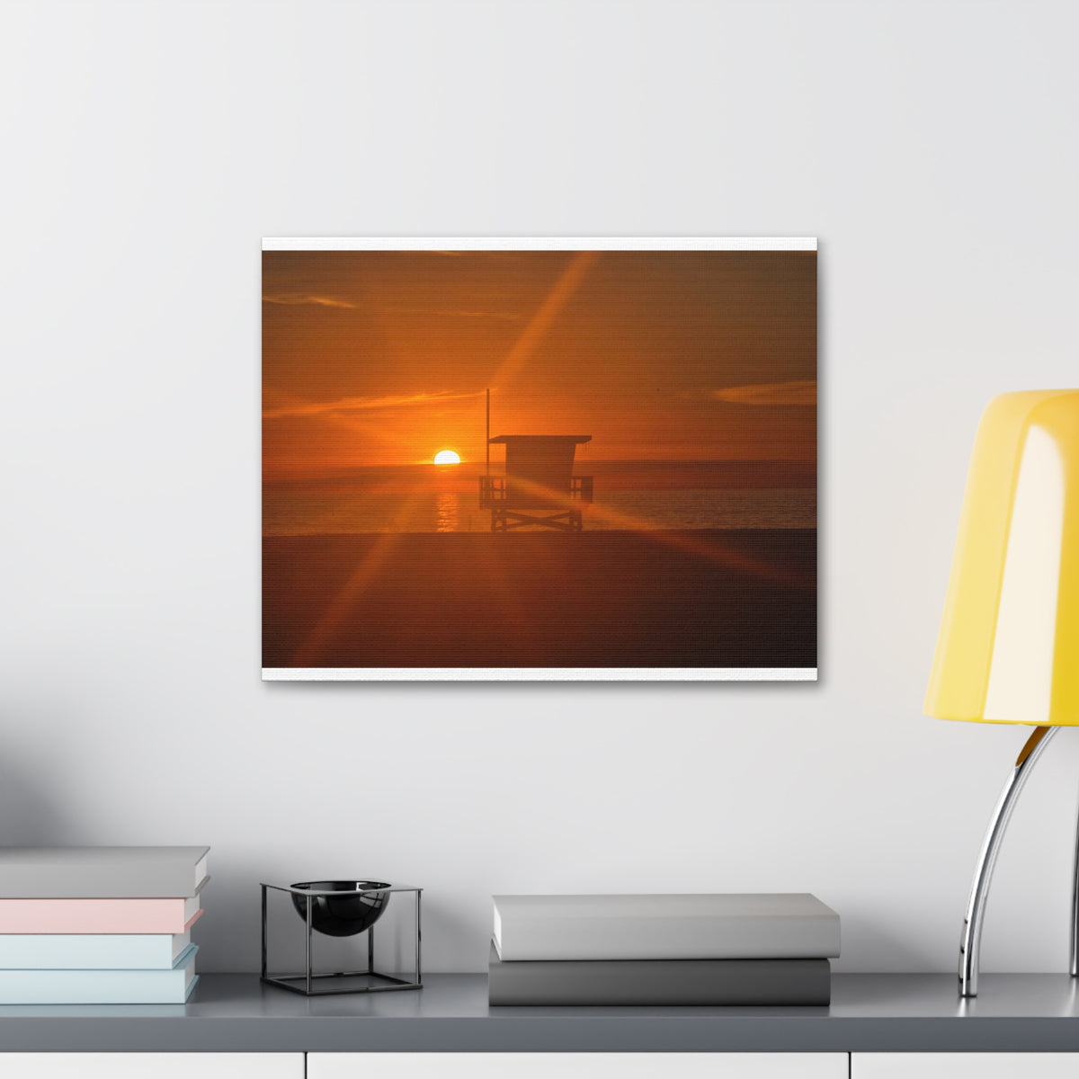 Sunset Lifeguard Tower Canvas Print